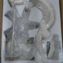 White Farmhouse Chandelier, 5-Light French Country Lighting Fixtures, Rustic Dining Room Light Fixture Over Table, Antique Vintage Distressed Wood Chandeliers for Foyer Entryway Living Room Bedroom