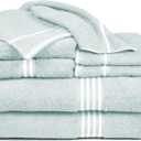Lavish Home Rio 8 Piece 100% Cotton Towel Set - Seafoam