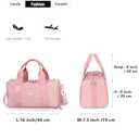 Compact Sports Gym Bag for Women Girls, Cute Mini Duffle Bag with Wet Pocket & Shoes Compartment, Personal Item Travel Workout Bag, 16"-Small, Pink