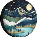 Spare Tire Cover for RV Camper Trailer Mountain Natural Scenery, Weatherproof Universal Wheel Cover for RV Travel Trailer Camper Truck 14inch