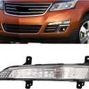 HECASA Left Turn Signal Light Compatible with 2013-2017 Chevy Chevrolet Traverse LS LT LTZ Premier Running Light w/Bulb Signal Lamp Replacement for 23305608 GM2530135 Clear Lens - Driver Side