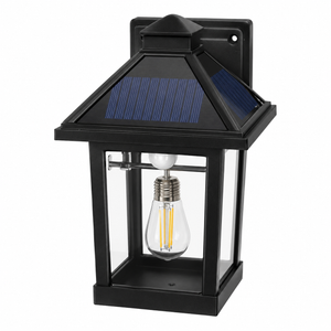 Outdoor Wall Light, 10.6” Small Dusk to Dawn Porch Light Wall Sconce Lantern, 3 Lighting Modes Exterior Lighting Fixture, Outside Light for House Front Door Garage, Black