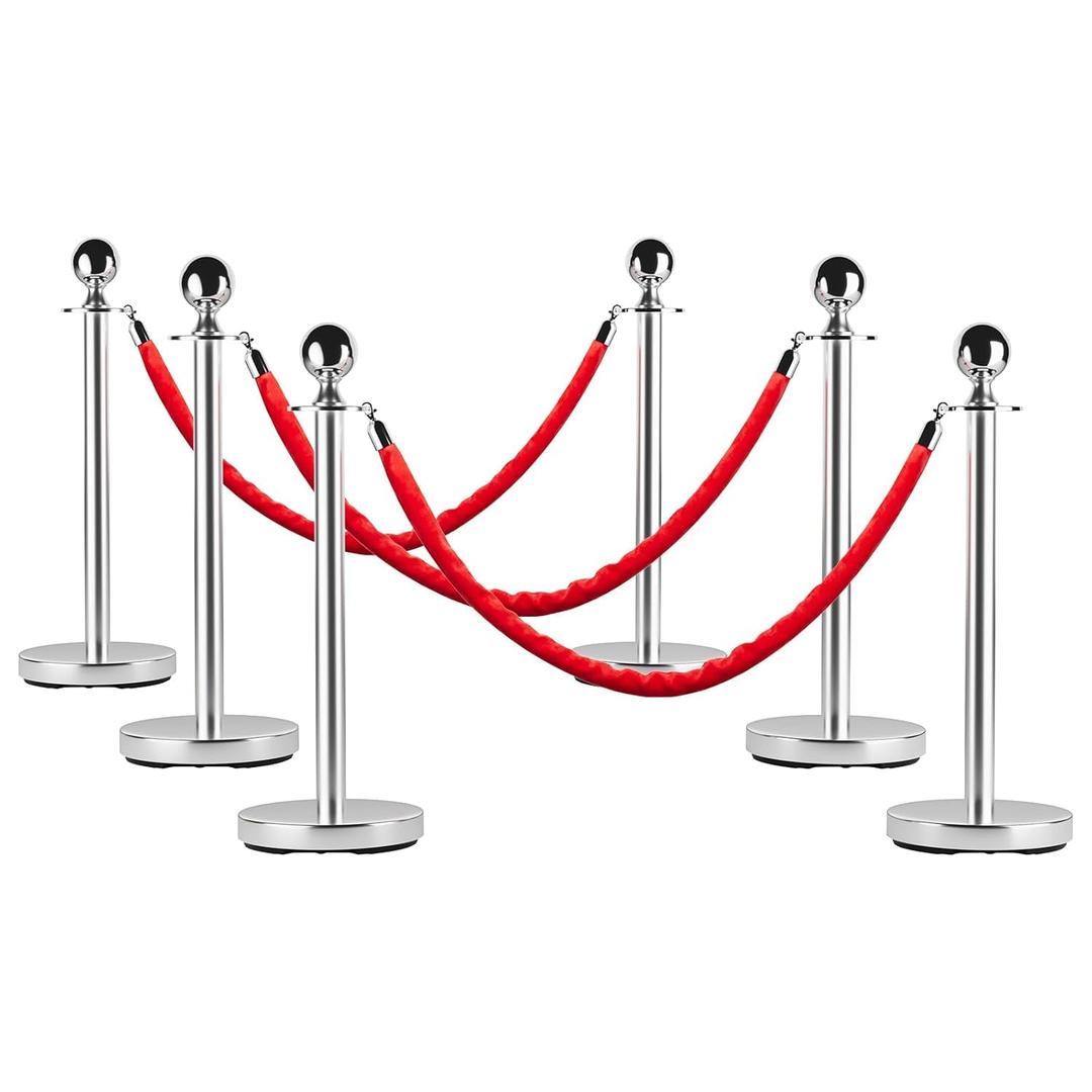 6 PCS Crowd Control Barriers, Red Carpet Runner for Party Wedding