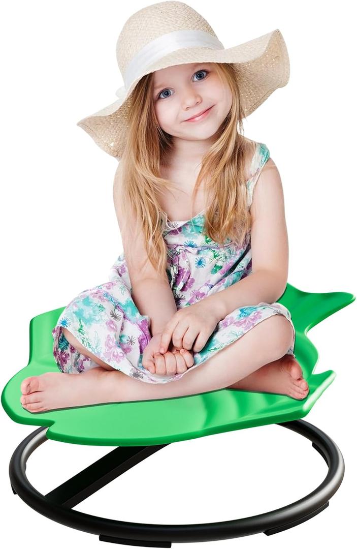 Pterying Spinning Chair for Autistic Kids, Autism Sensory Spinning Chair, Sensory Chair for ADHD Children, Sit and Spin Training Body Coordination, Upgraded Dark Green Flying Fish Shape