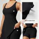 Heathyoga Tennis Dresses for Women Athletic Dress with Shorts Underneath Workout Dress with Pockets Summer Golf Outfits (Black, M)