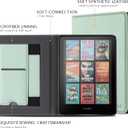 CoBak Case with Stand for Kindle Paperwhite 12th Gen 2024 Released (7") & Kindle Colorsoft Signature Edition - Durable PU Leather Cover with Auto Sleep Wake, Card Slot, Hand Strap Feature, Sage Green