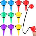 Gerrii 10 Pieces Throw and Catch Ball Set Game Kids Ball and Cup Hand Eye Coordination Kids Catch Ball with String Outdoor Party Game for Yard Lawn Camping Games, 5 Color