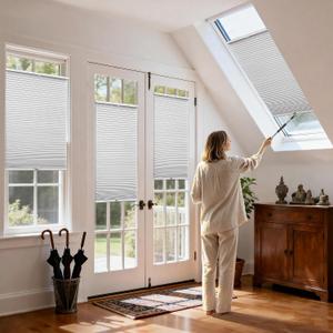 Top Down Bottom Up Cellular Skylight Shades for Ceiling & Door & Window, 26"W x 60"H