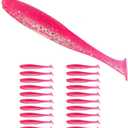 3 x Fishing Soft Plastic Lures 20pcs 3" Paddle Tail Lures for Freshwater and Saltwater Bass Lures (red)