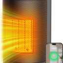 Smart Space Heater with WiFi/ APP & Alexa Control, 1500W PTC Ceramic Electric Heaters for Indoor Use, 75° Wide-Angle Oscillation, 24H Timer, ECO Mode, Safe Indoor Portable Heater for Home Office