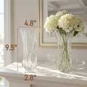 Pumtus 2 Pack Glass Flower Vases, 9.5 Inch Thickened Clear Phoenix Tail Vase, Decorative Modern Plant Vase for Centerpieces, Home Decor, Wedding, Party, Office