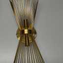 YUBOLE Brass 2-Light Vanity Light Mid-Century Modern Starburst Wall Sconce Lamp Sunburst Sconce Art Decor