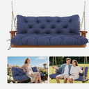 Vrngvi Outdoor Porch Swing Cushions Durable Extra 5" Thick 60 inch Waterproof Patio Swing Cushions 3 Seater Replacement Fade-Resistant for Lawn Outdoor Patio Long Bench Furniture(Navy 60×40×5inch)