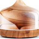 Porseme 500ml Glass Essential Oil Diffuser Aromatherapy Ultrasonic Cool Mist Humidifier 15-21 Running Hours Waterless Auto-Off Air Diffusers for Sleeping,Yoga,Office Working,Spa and Rest (Desert)