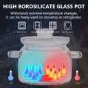 3L(96oz) Glass Simmer Cooking Pot with Lid,Handmade Borosilicate Glass Stockpot with Graduations - Glass Saucepan with Cover for Cooking and Serving,Anchor Hocking Glass Pot