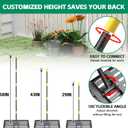 Lawn Leveling Rake 30”x10” Large Heavy Duty Metal Lawn Leveler with 5FT Long Adjustable Handle Proffesional Yard Leveling Rake for Soil Dirt Sand Compost Efficient Lawn Leveling Tool