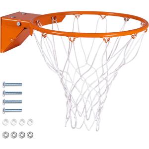 GoSports Regulation 18" Steel Basketball Rim - Choose from Fixed or Breakaway - Use for Replacement or Garage Mount