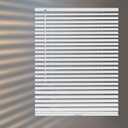 Aluminum Mini Blinds for Windows Cordless Horizontal Window Shades for Light Adjustment, Metal Venetian Blinds Waterproof for Bedroom, Bathroom, 36" W x 48" H, White