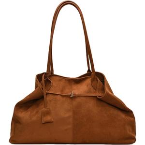 Suede Purses for Women 2025 Fall Trendy Slouchy Shoulder Bag Suede Handbags Vintage Tote Large Capacity Commuter Bag