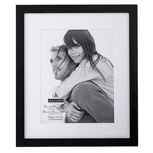Malden 11x14 Matted Picture Frame - Made to Display Pictures 8x10 with Mat, or 11x13 without Mat - Black