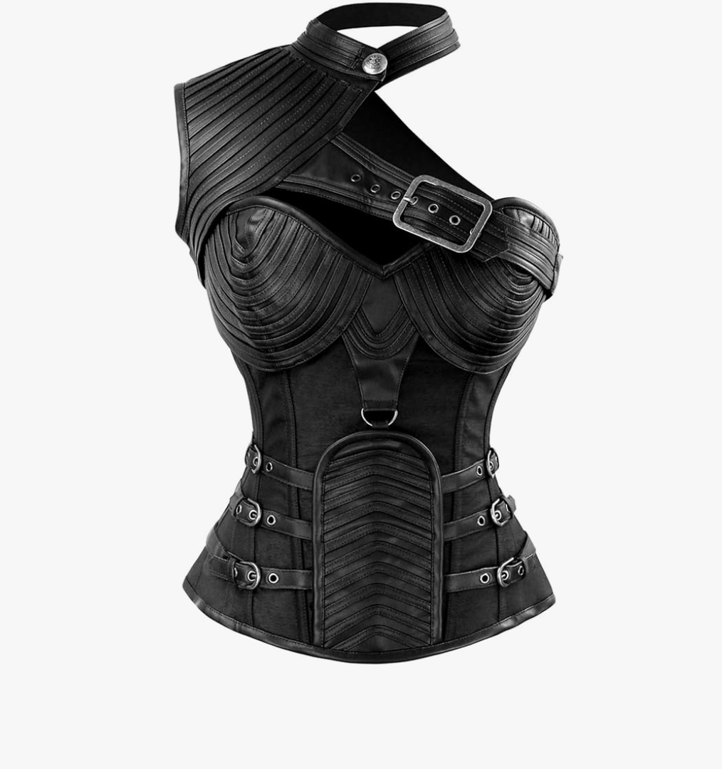 Charmian Women's Steampunk Gothic Heavy Strong Steel Boned Corset with Zipper