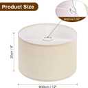 PATIKIL Drum Lamp Shades for Table Lamps 12"x12"x8" Linen Lampshade Set of 2 Easy Assembly Lamp Shade with E27 to E26/E14 Adapters for Floor Lamps Bedside Lamps, Cream (1.65" Spider)