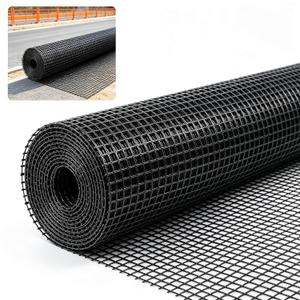 Geogrid for Retaining Wall, 3ft x 164ft Bi-Directional Heavy Duty Gravel Grid, Durable Soil Stabilization Reinforcement for Driveway, 2.1×2.1cm Mesh Size, Black