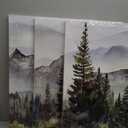 MHARTK66 Large Size Wall Art for Living Room Modern Wall Decor for Bedroom Office Decor Abstract Mountain Forest Landscapes Ink Painting 3 Piece Framed Canvas Art Prints Ready to Hang Wall Pictures, 20x28inches*3pcs