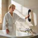 2 Pack 12 Inch Grab Bars for Bathtubs and Showers for Seniors, Heavy Duty Shower Handle for Elderly, Suction Cup Removable Handrails Handicap Bath Grip Bathroom Safety Grips Black