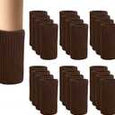 24 PCs Furniture Leg Socks - Coffee Knitted Furniture Socks, Double Thickness Chair Leg Floor Protectors, High Elastic Chair Leg Covers Furniture Caps Set, Move Easily and Reduce Noise