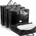 SATINIOR 4 Pack Christmas Wreath Storage Container Card Slot Durable Handles and Double Zipper Storage Container Large Square Gift Bag Organizer for Holiday Xmas Garland Decoration (Pe,24 Inches)