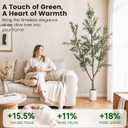 Olive Trees Artificial Indoor, 7ft Tall Olive Tree with White Planter, Faux olive tree with Natural Wood Trunk & Realistic Leaves & Lifelike Fruits, Artificial Plants for Home Decor Office Living Room
