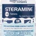 1 Bottle Steramine Sanitizer Tablets - Multi Purpose Steramine Sanitizing Tablets for Food Contact Surfaces in Kitchen, Diners, Hotels, Restaurants & Food Trucks by FryOilSaver Co. (150 Count)