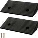 Curb Ramp 3 inch Rise Curb Ramps for Sidewalks Rubber 2 Pcs Driveway Ramps for Low Cars Curb Ramps for Driveway,Shed,Wheelchair 7000lbs Powersport Loading