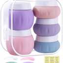 GLAMFIELDS TSA Approved 2Pcs 1.7oz+3Pcs 1oz Travel Size Silicone Jars BPA Free, Leak-proof Travel Essentials with Lid for Cosmetic Face Hand Body Cream Purple(5Pack)