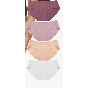 Altheanray Womens Underwear Cotton Underwear for Women Seamless Hipster Bikini Briefs Panties, 4 Pack, Size XL