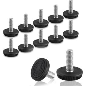M8 Thread Levelers, 12 PCS Adjustable Furniture Feet, Screw in Leveling Feet for Table, Cabinets, Chairs, Stool Legs