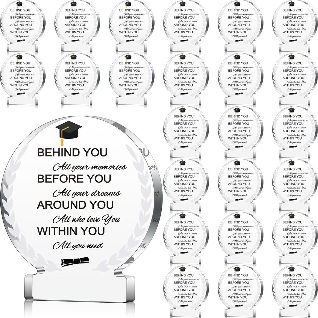 24 PCS Graduation Acrylic Inspirational Awards 2025 Appreciation Congrats Trophies Gift High School College Keepsake for Graduation Party Favors Decorations