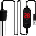 MiOYOOW Aquarium Heater, 15/25W USB Fish Tank Heater with LED Digital Temperature Display for Tanks Under 3/5L