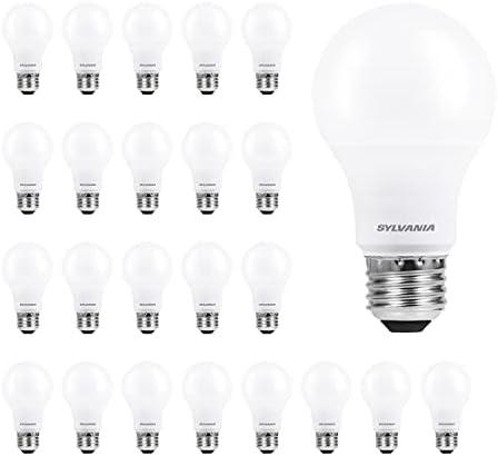 SYLVANIA ECO LED A19 Light Bulb, 60W Equivalent, Efficient 9W, 7 Year, 750 Lumens, Non-Dimmable, Frosted, 5000K Daylight, Pack of 24 (40987)