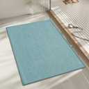 chakme Bathroom Rugs Mat 24x17, Ultra Thin Non Slip Bath Mat Small Quick Dry Absorbent Bath Mat for Bathroom Floor, (Light Blue, 24"x17")