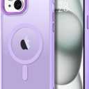 4 x Hython Case for iPhone 15 Plus Case Magnetic Translucent Matte Phone Cases 6.7" [Compatible with MagSafe] Thin Slim Fit Shockproof Bumper Hard Protective Cover for Women Men Girls, Light Purple