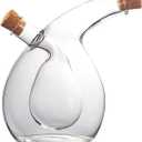 Oil and Vinegar Dispenser, 2 in 1, Glass Bottle with Cork, 350 ml