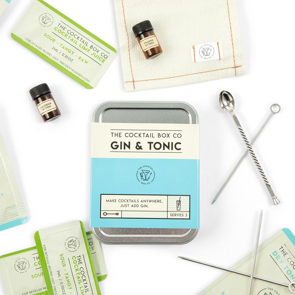 The Cocktail Box Co Gin & Tonic Cocktail Kit - Make Premium Hand Crafted Cocktails Gifts for Him or Her - 1 Kit