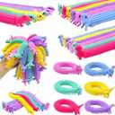 30 PCS Stretchy Fidget Toy,Sensory Fidget Worm Stretch Toys,Muticolor Stretchy Strings Toy for Stress Relief, Valentine's Day Easter Day Gift,Kids or Adults,Boys,Girls,Calming Party Favors