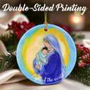 6 x Virgin Mary and Jesus Ornament, Christmas Ornaments: Christmas Tree Decorations, Holiday Decor, Stocking Stuffers, Gift Ideas, Xmas Gift, Christian Gifts & Religion Gifts (Nativity Design 3)