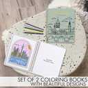 Beautiful Adult Coloring Book for Relaxation - Inspirational Adventures and Landmarks Scenery For the Spirit of Wanderlust - Perfect Stress-Relieving Gift for Women