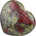 mookaitedecor Healing Crystals Dragon Blood Jasper Heart Love Worry Palm Stone Reiki Balancing 1.6 Inch (Green & Red)