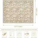 9x12 Floral Area Rug for Living Room Non Slip,Soft Low Pile Stain Resistant Washable Girls Bedroom Large Vintage Rugs,Beige/Multi