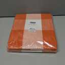 KOZYFLY Buffalo Plaid Rug 27.5x43 Inches Orange and White Checke Rug Halloween Fall Door Mat Cotton Washable Area Rugs Door Mat Outdoor Entrance for Front Porch Entryway Fall Farmhouse